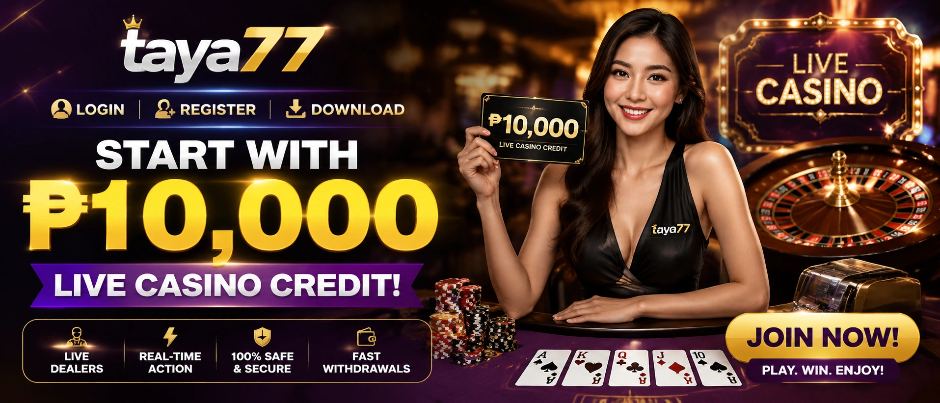 taya77 live casino Philippines layout