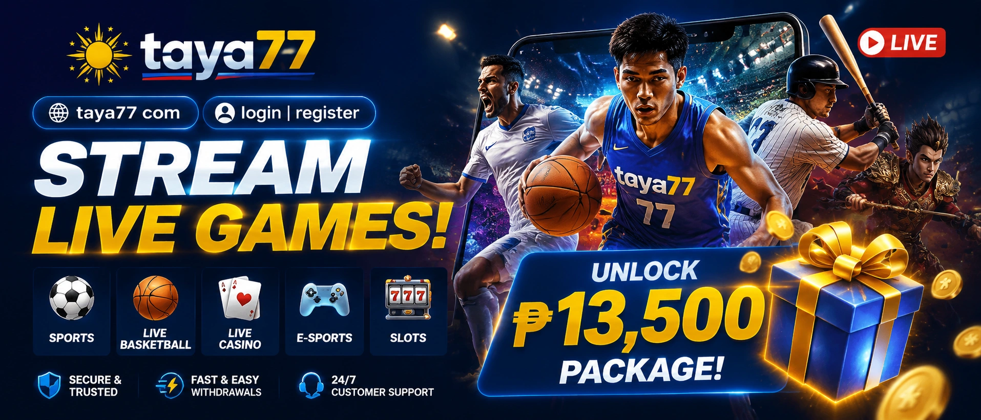 taya77 live casino promotion and table access